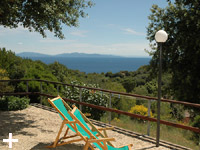 Apartments Le Querce on the island of Elba: private outside area, large garden, sea view